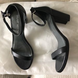 Stuart Weitzman Nearlynude black heeled sandal 6.5